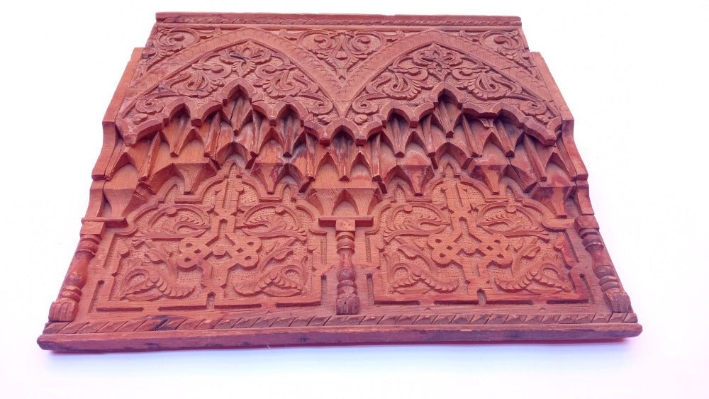 18th century Moroccan carved wood wall panel wood - Heritage Handmade