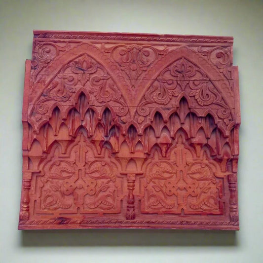 18th century Moroccan carved wood wall panel wood - Heritage Handmade