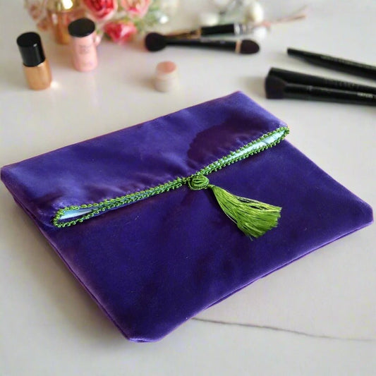 3 Fold over Clutch Velvet bags accessory - Heritage Handmade