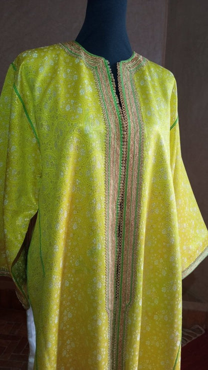 60s long Metalic Moroccan Brocade Caftan - Heritage Handmade