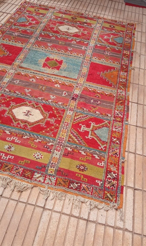 6×10 ft Antique Moroccan Rug - TAZNAKHT Runner - Heritage Handmade