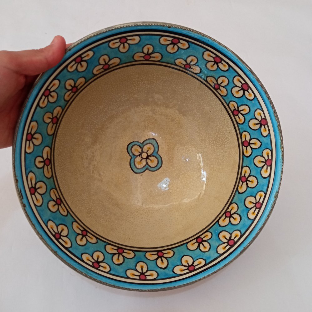 19th Antique Moroccan Ceramic Bowl from SAFI