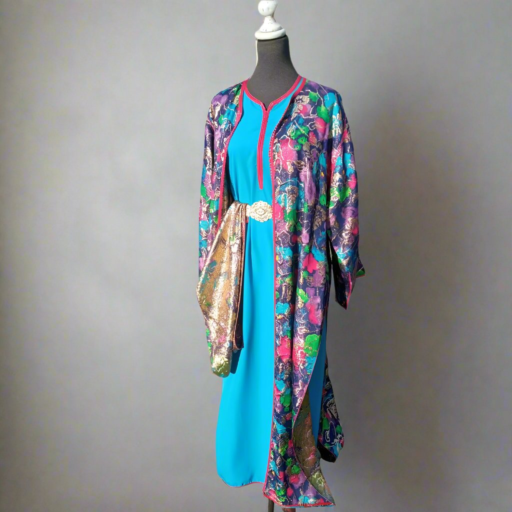 Antique Metallic 2 Piece Moroccan Caftan for Women