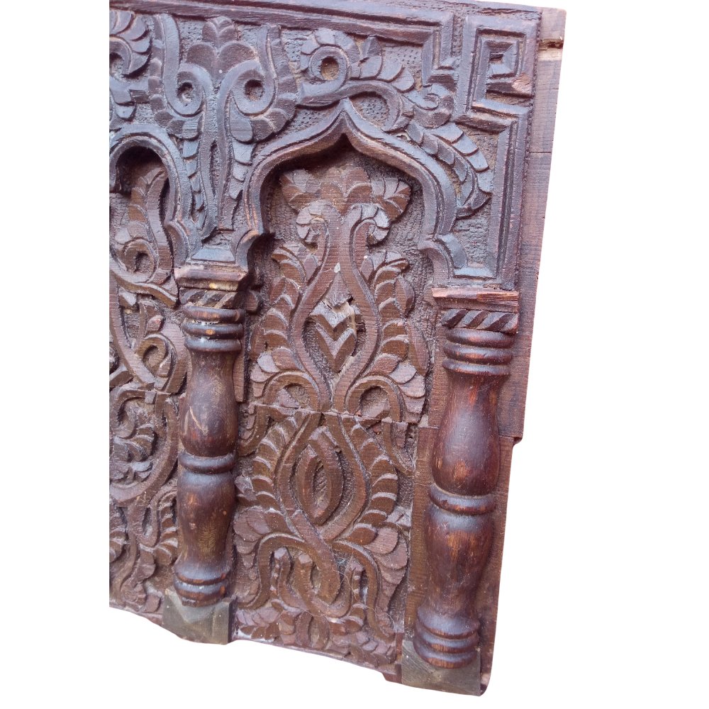 Antique Moroccan Carved Wood Panel