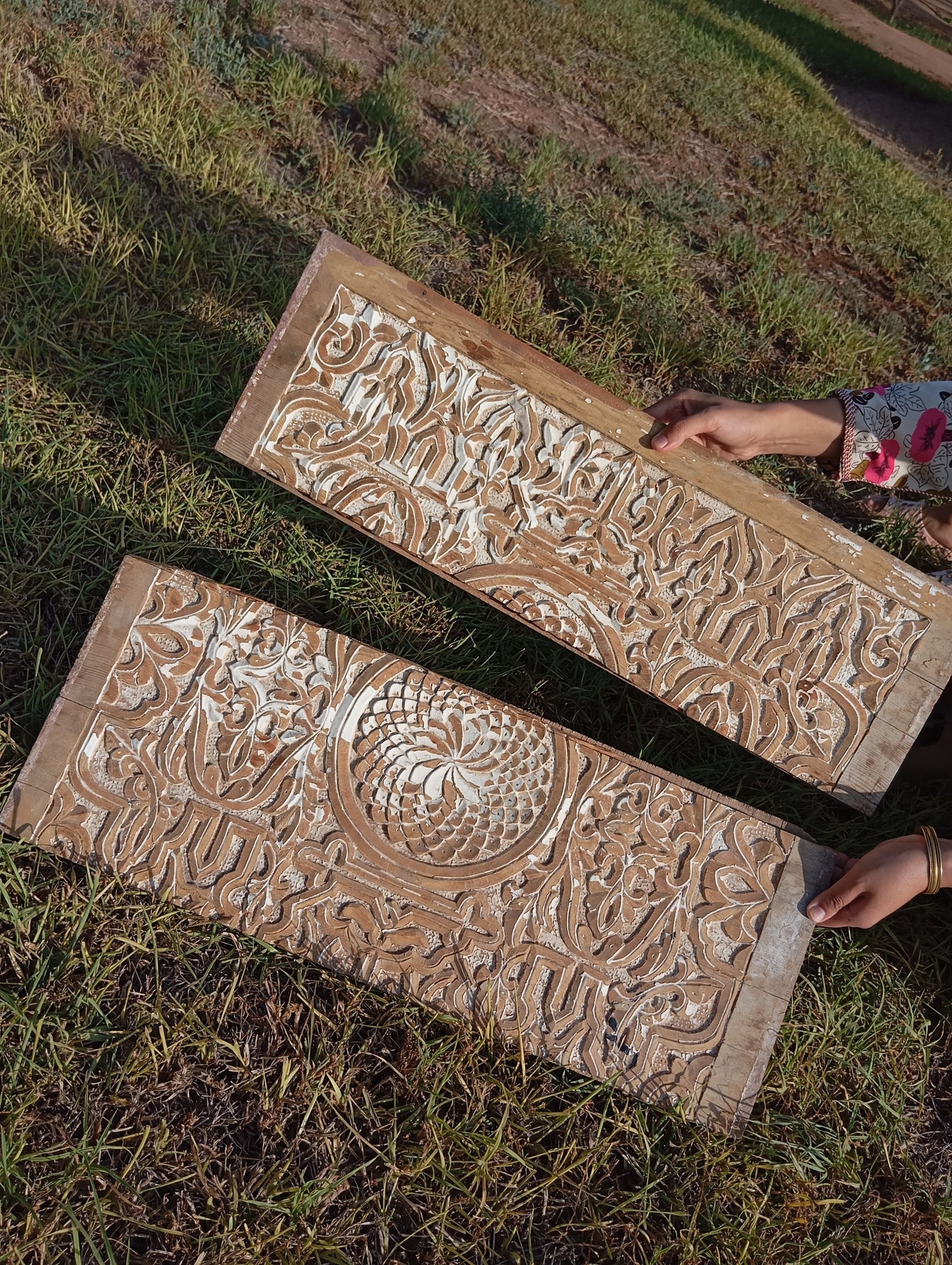 Ancient Wood Carved Moroccan wall panel - at The Heritage Handmade