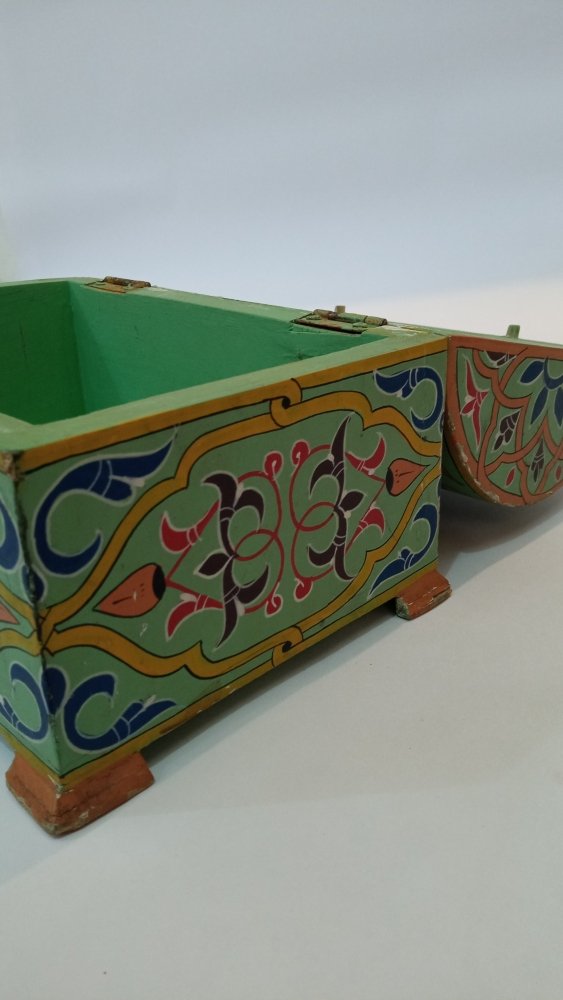 Vintage Moroccan Painted wooden Box