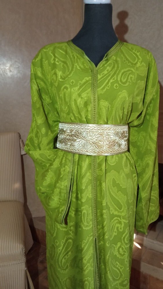 60s Vintage Moroccan 2 piece Green Caftan women