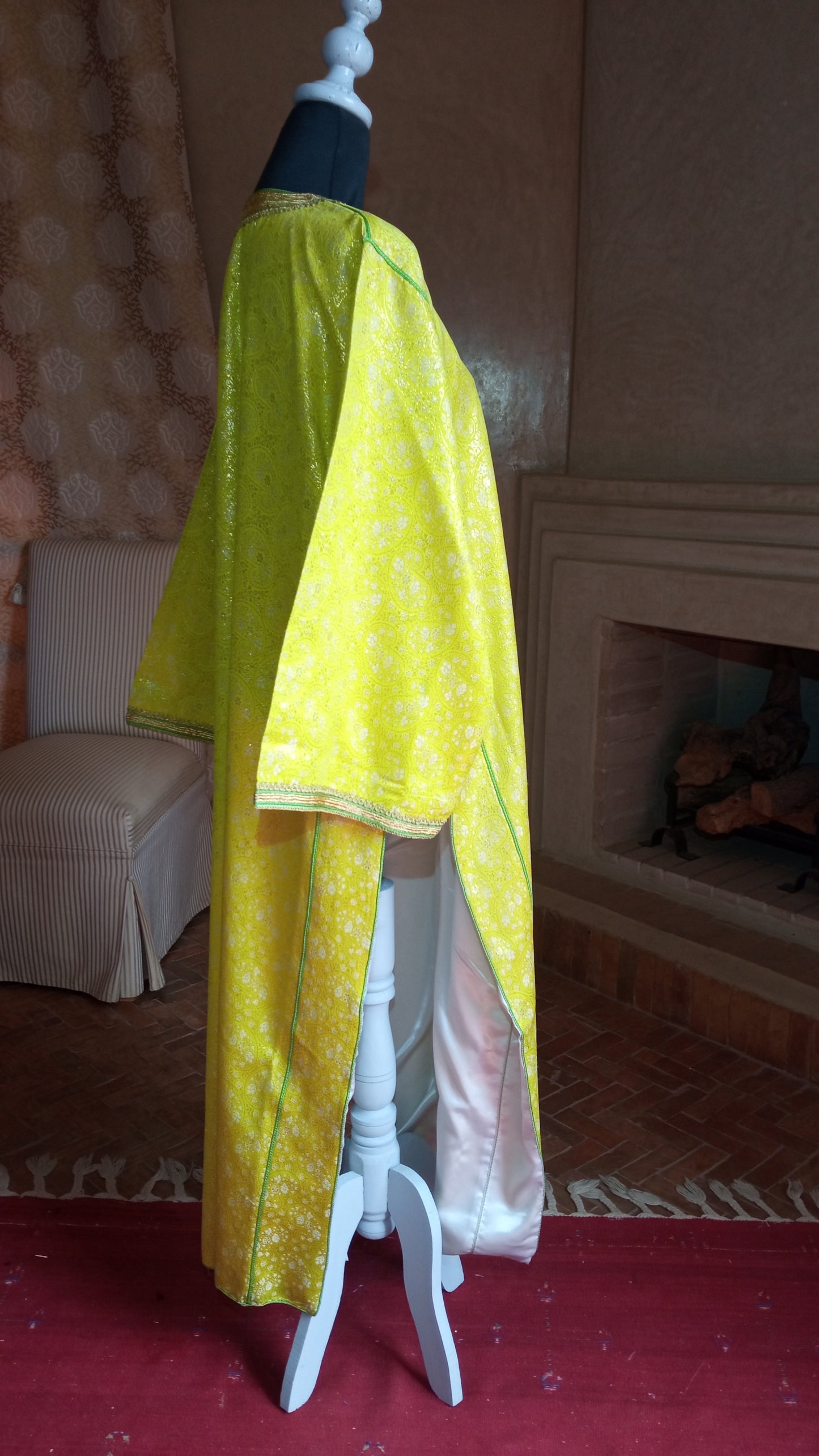 60s long Metalic Moroccan Brocade Caftan