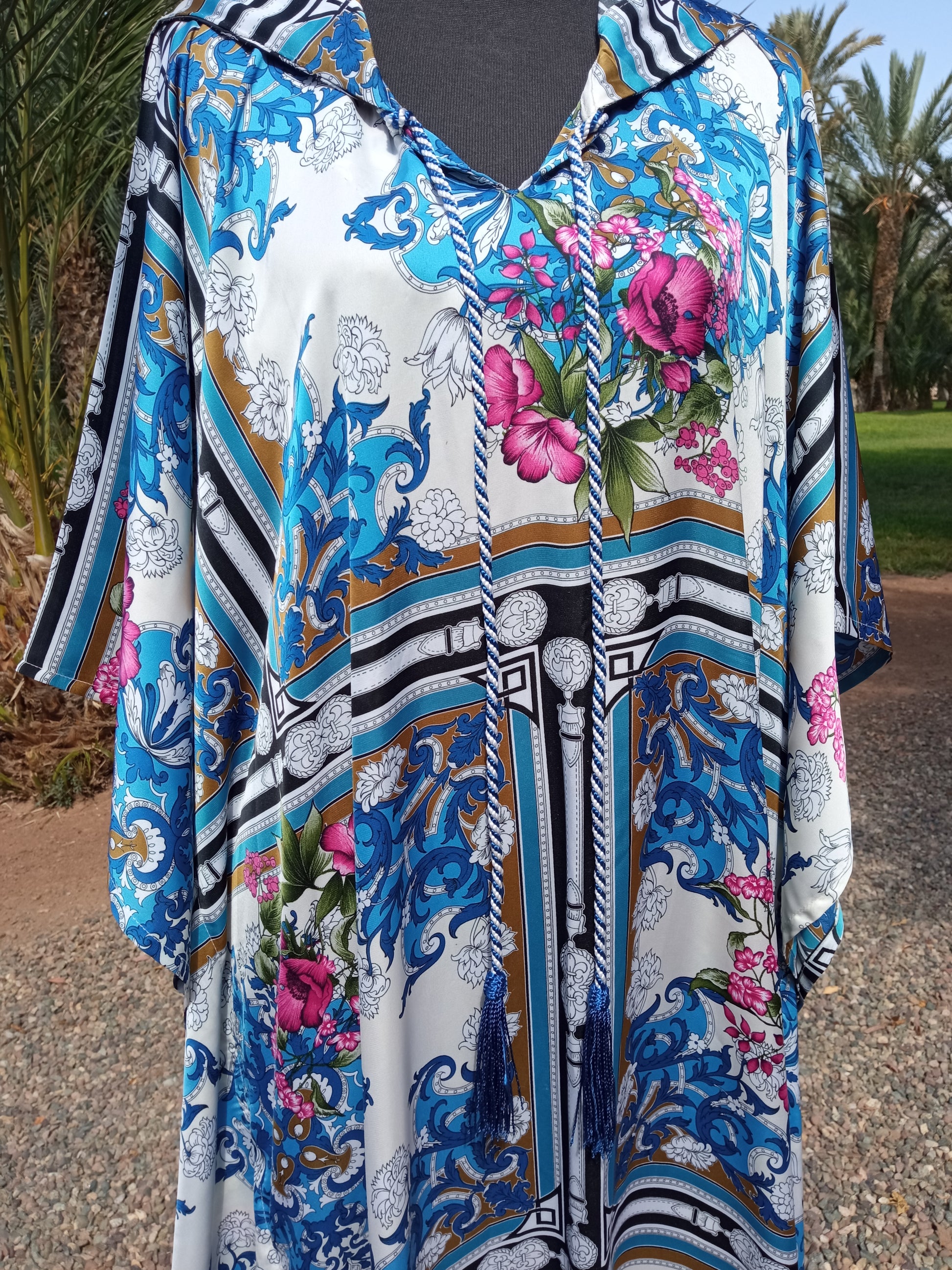 handmade hooded silk kaftan by heritage handmade