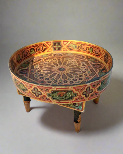 Antique Hand Painted Moroccan Coffee Table