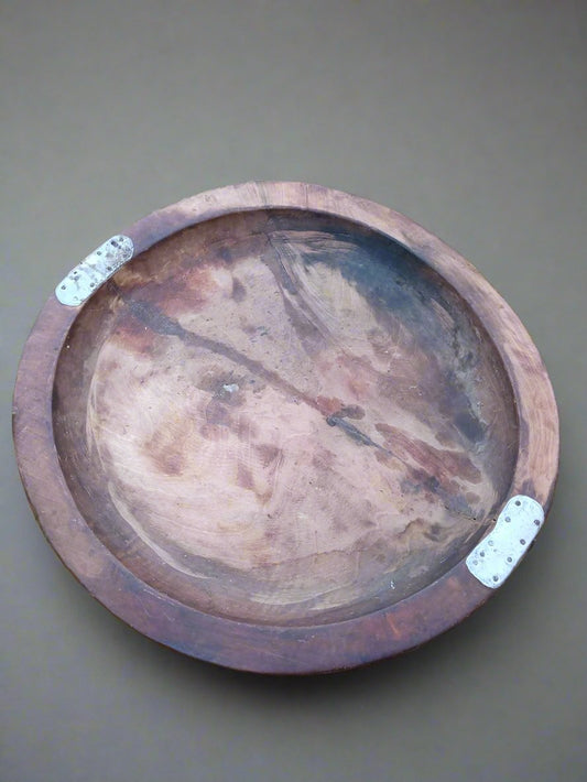 Antique Moroccan Large walnut wood bowl