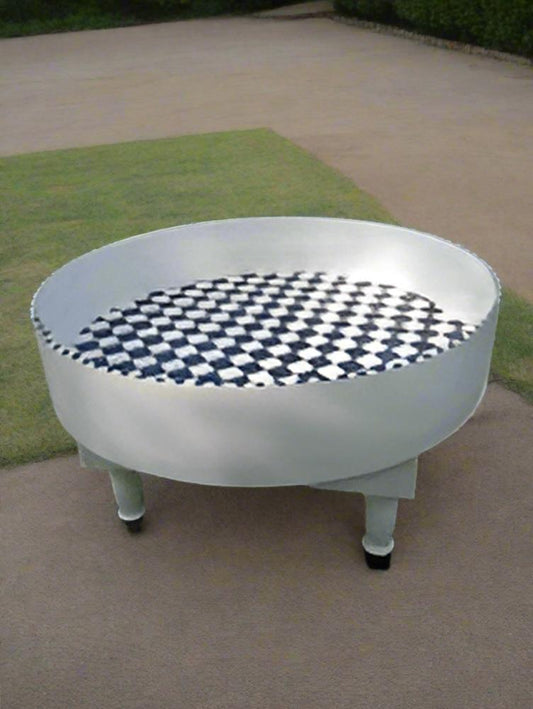 FREE SHIPPING / Black and White Moroccan Low coffee table to USA