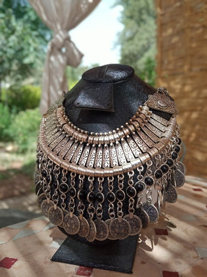 Berber necklace with oriental Black coins for sale