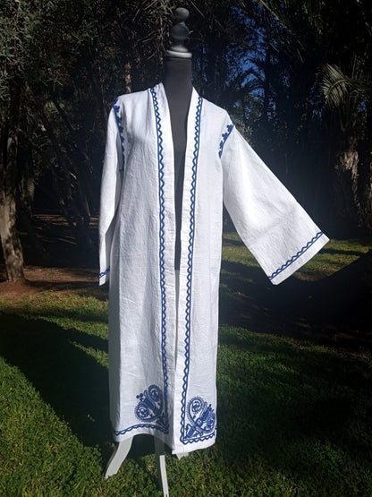  blue linen Kimono for women| Customize cardigan