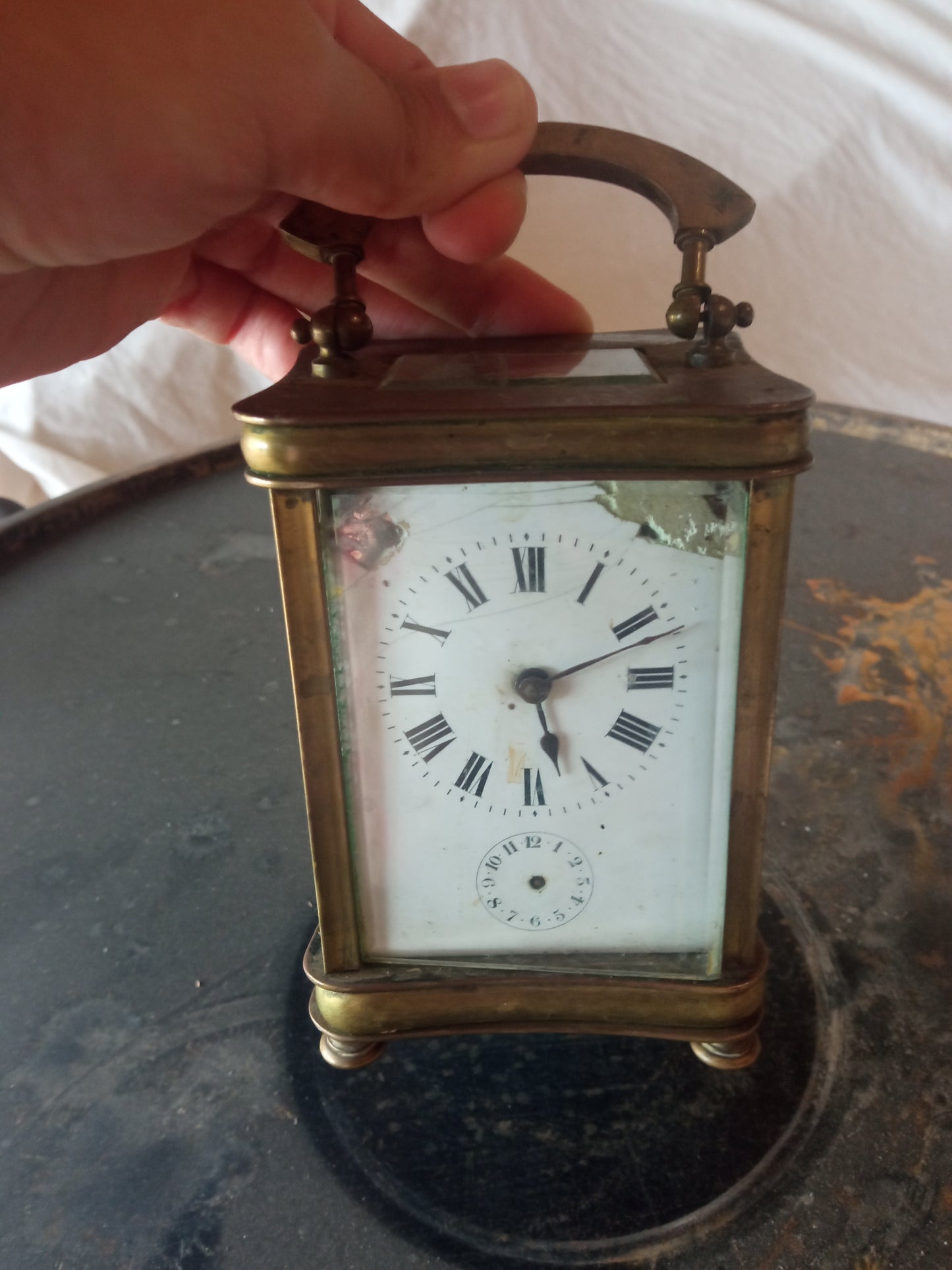 Rare Early 19th Antique French Bronze Carriage Clock