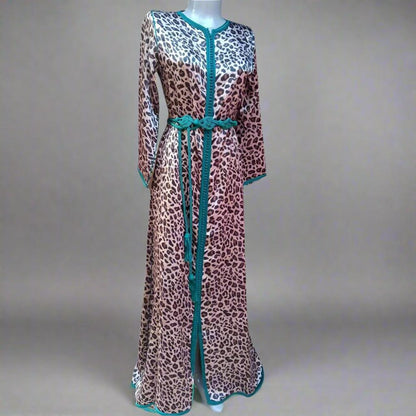 New LEOPARD Moroccan Kaftan dress with Belt