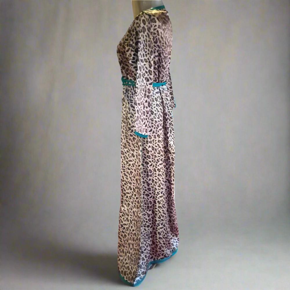 New LEOPARD Moroccan Kaftan dress with Belt