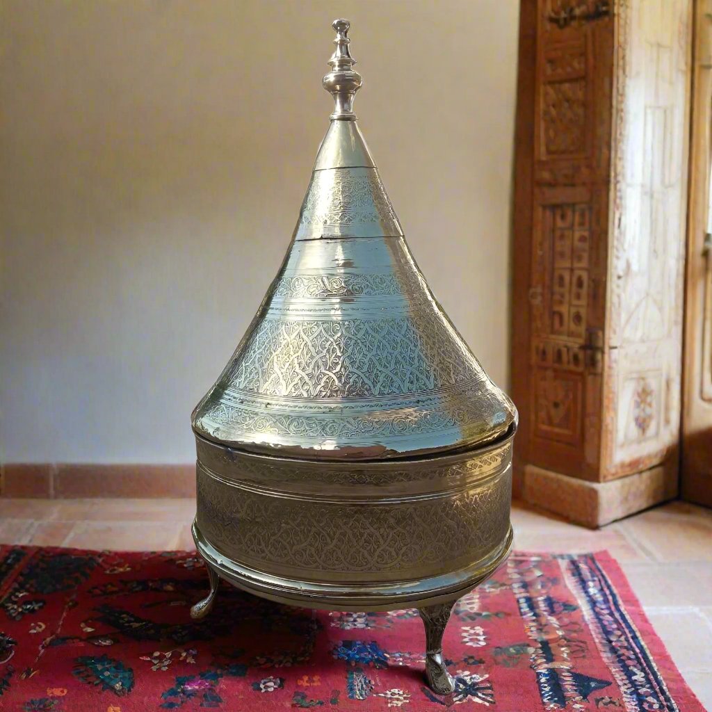 Antique Moorish Brass Tagine