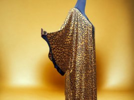 Long Mustard printed satin silk Kaftan summer