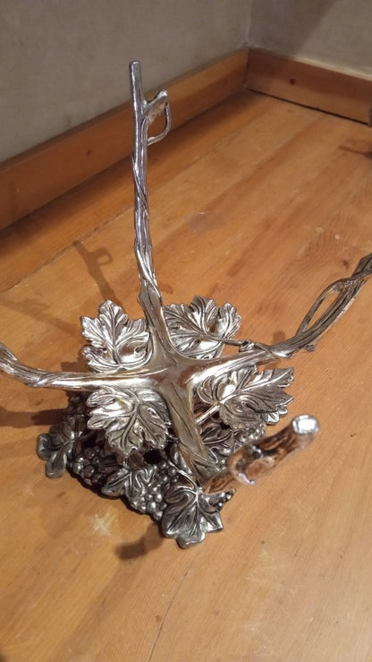 Antique Silver Grapevine Stand Bowl - Heritage Handmade