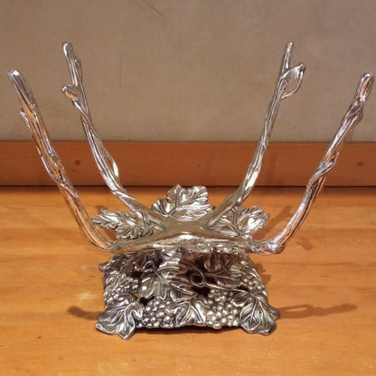 Antique Silver Grapevine Stand Bowl - Heritage Handmade