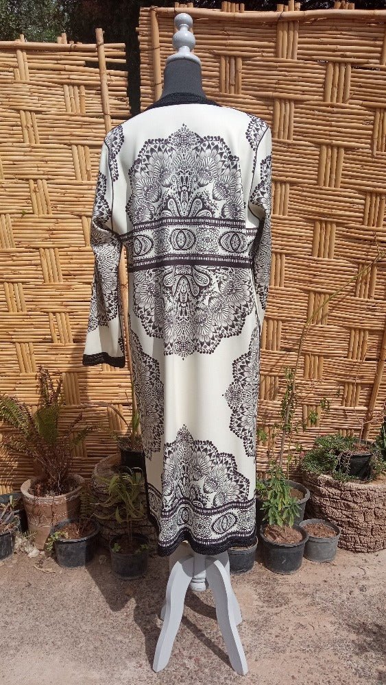 Black and White Moroccan Formal tunic coat for sale - Heritage Handmade