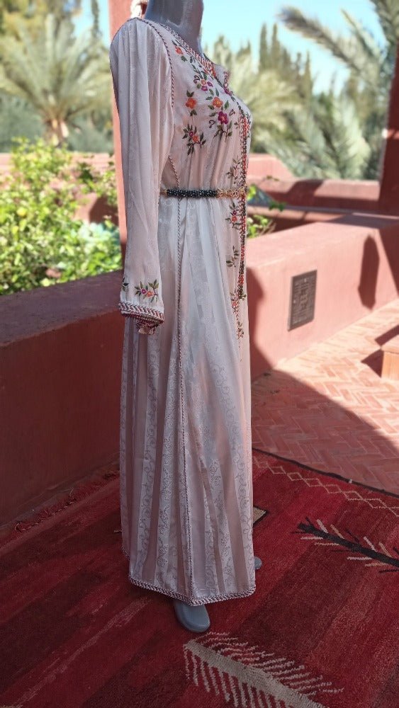 Bridal 2 piece Embroidered Moroccan Caftan for sale - Heritage Handmade