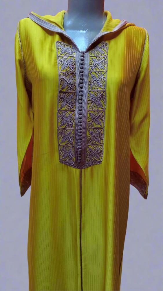 Buy New ONE size long sleeve Mustard Djallaba for women - Heritage Handmade