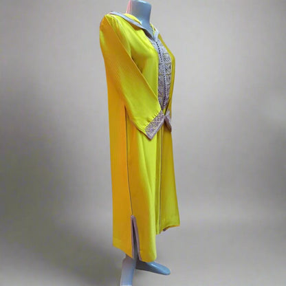 Buy New ONE size long sleeve Mustard Djallaba for women - Heritage Handmade