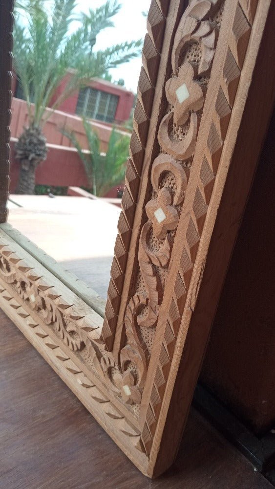 Decorative Moroccan Hand carved hanging Mirror for sale - Heritage Handmade