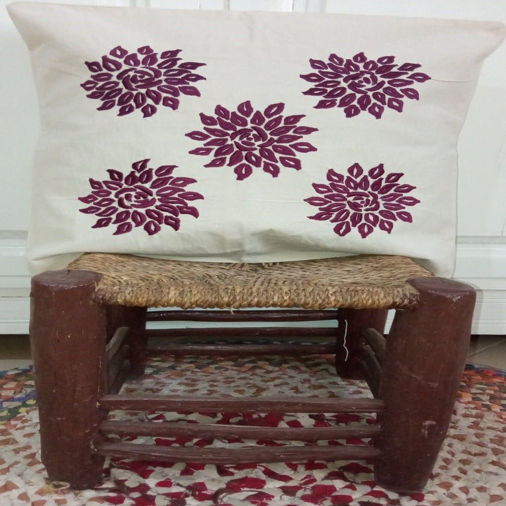 Embroidered Moroccan decorative throw pillow | Customized pillow covers - Heritage Handmade