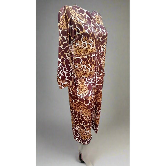 Embroidered Moroccan Leopard Print Silk Kaftan - Heritage Handmade