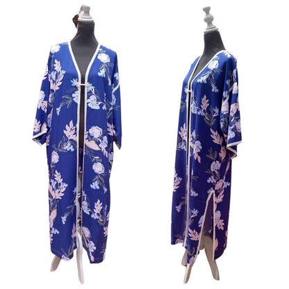 Floral open front BEACH Kaftan / Plus size kimono Robe bridesmaid - Heritage Handmade