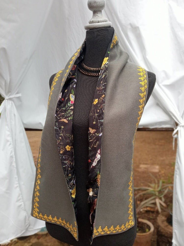 Gorgeous Embroidered Cashmere Blend Moroccan Knit Wrap - Heritage Handmade