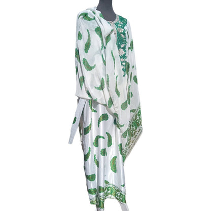 Green Gandoura Caftan 2 piece for women - Heritage Handmade