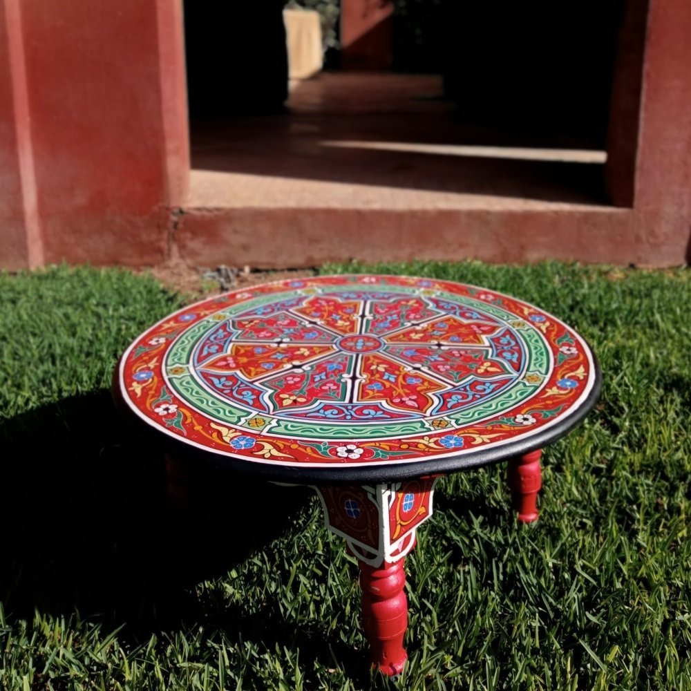 Hand painted Moroccan rustic coffee table - Heritage Handmade