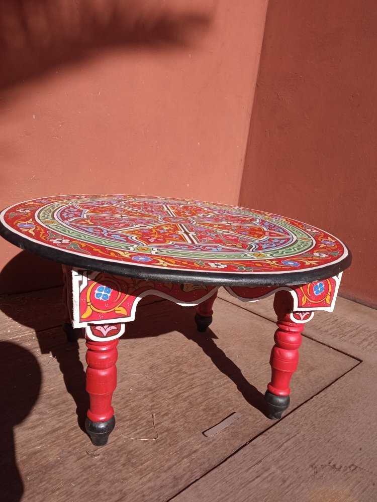 Hand painted Moroccan rustic coffee table - Heritage Handmade