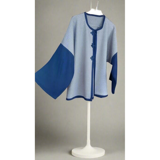 Handmade Blue Cashmere Wool coat for women - Heritage Handmade