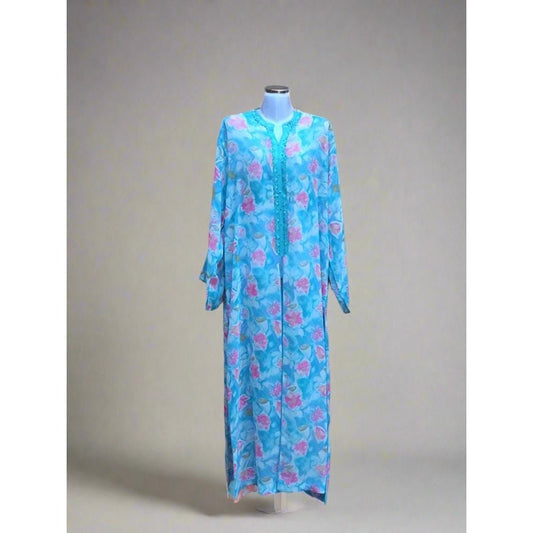 Handmade Moroccan light blue wedding Kaftan dress - Heritage Handmade