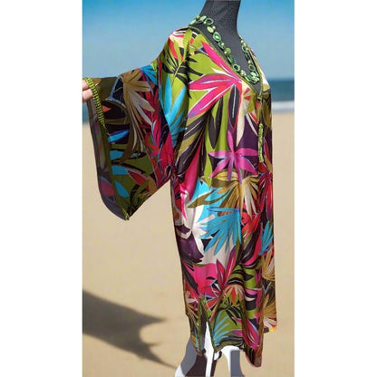 Hawaiian Satin Kaftan Dress - Heritage Handmade