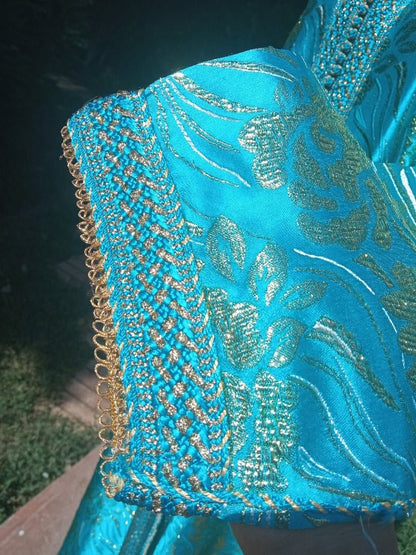 wedding moroccan blue caftan for women