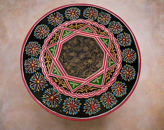 Round Ottoman painted coffee table