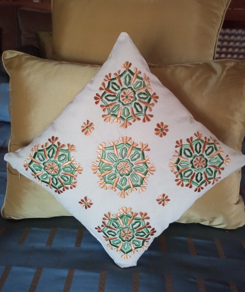 embroidered moroccan pillow