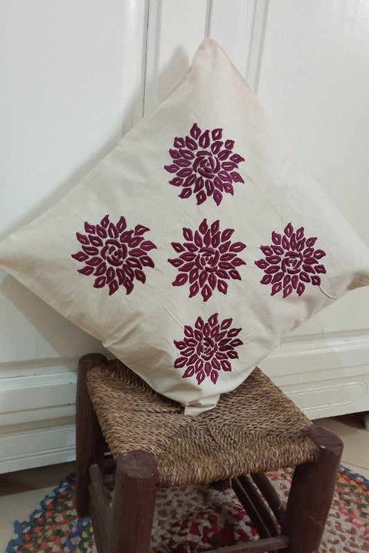 Embroidered Moroccan decorative throw pillow