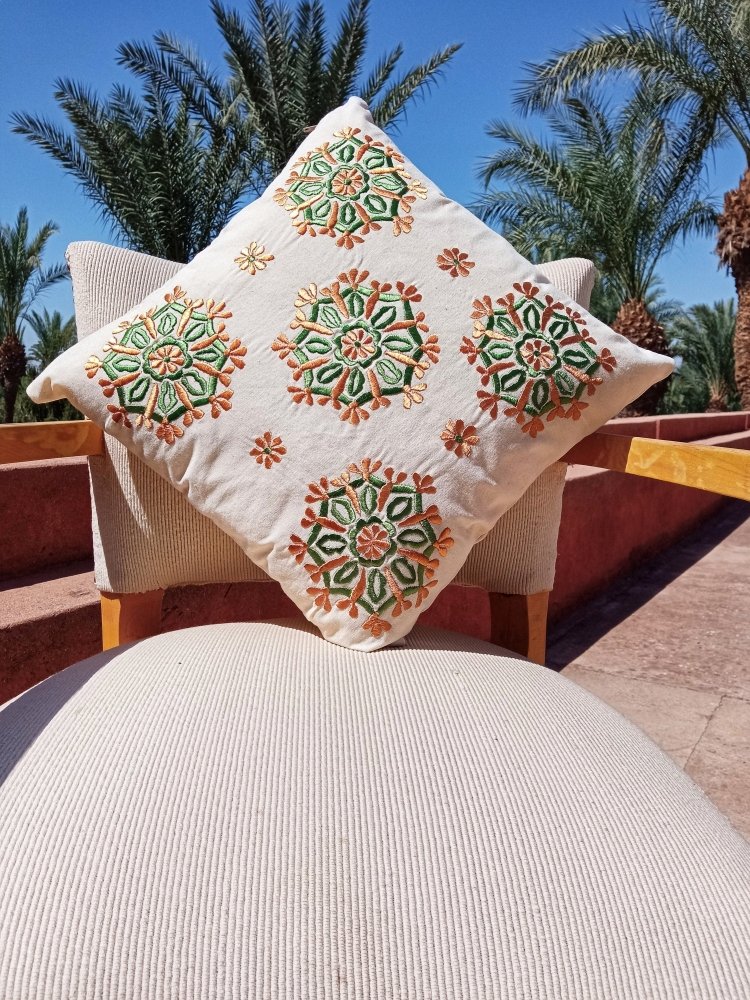 set of 2 Embroidered Moroccan Throw pillow covers