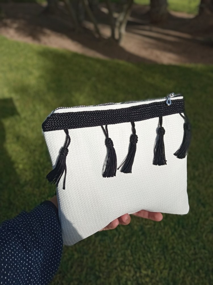 Moroccan white accessory bag