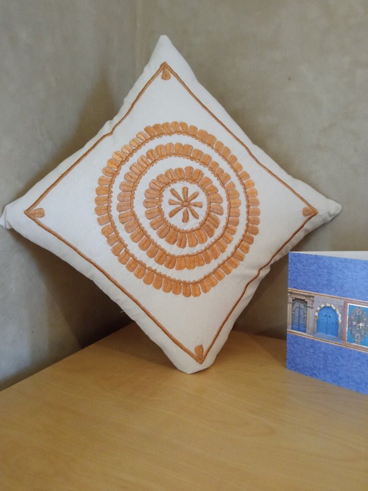 Embroidered Moroccan Cooper throw pillow for sale