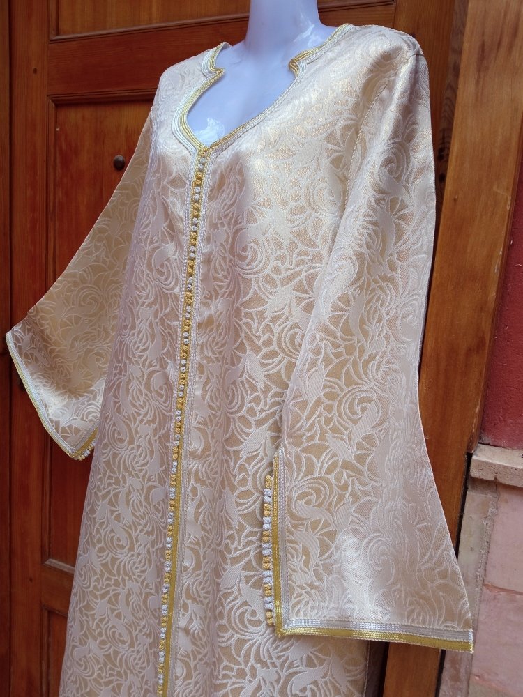 Vintage Brocade Metallic Moroccan wedding Caftan dress