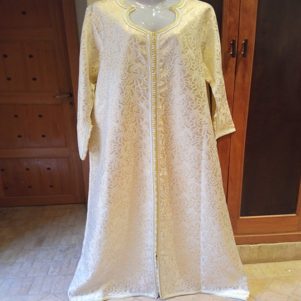 Vintage Brocade Metallic Moroccan wedding Caftan dress