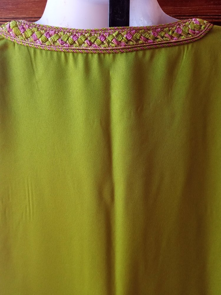 Vintage Green Embroidered Moroccan wedding kaftan dress